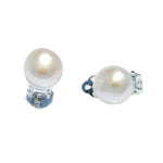 8mm white freshwater pearl clip-on earrings
