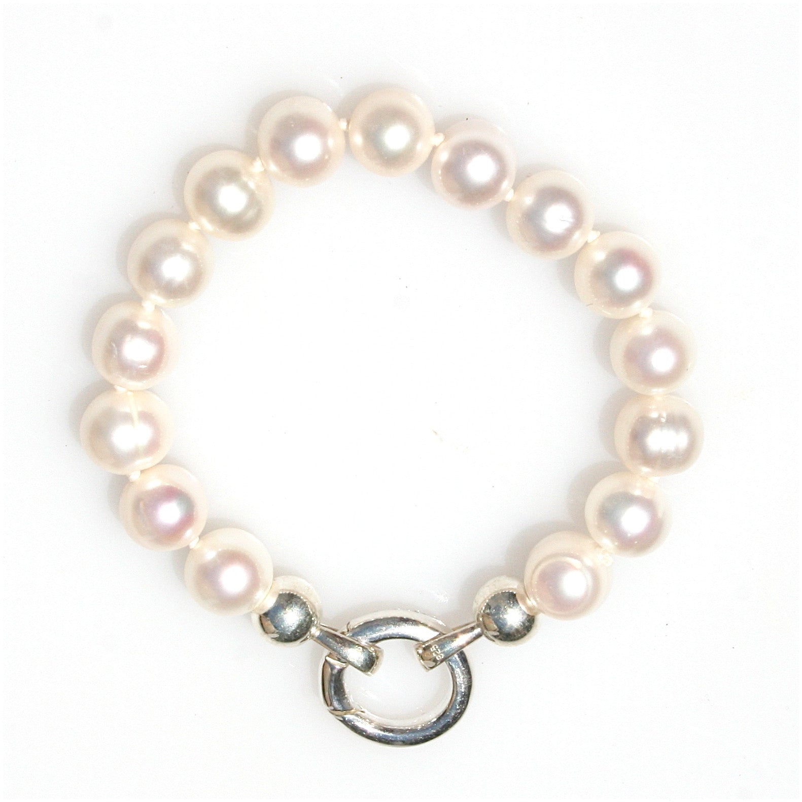 PEARL KNOTTED BRACELET WITH STERLING SILVER CLASP