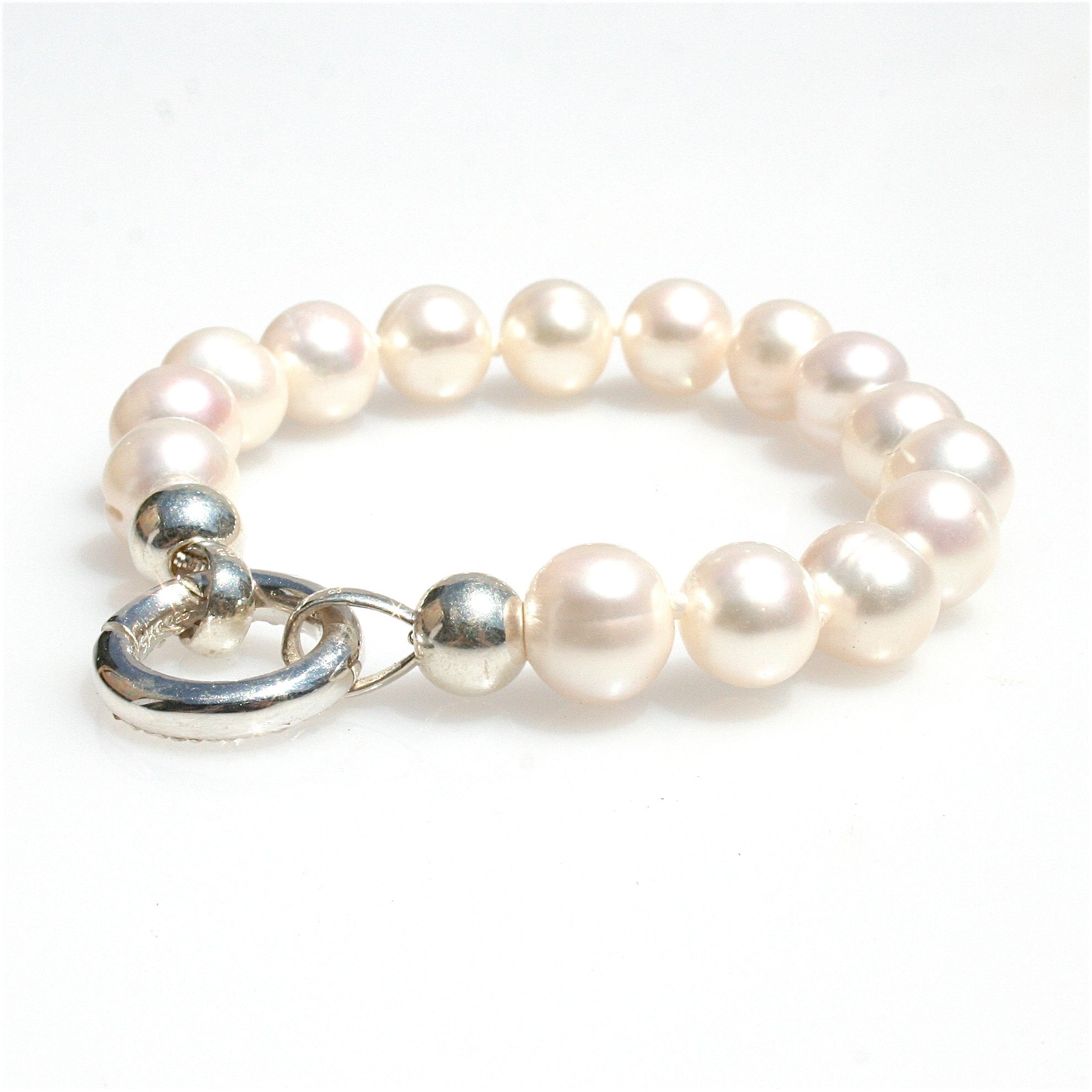 PEARL KNOTTED BRACELET WITH STERLING SILVER CLASP