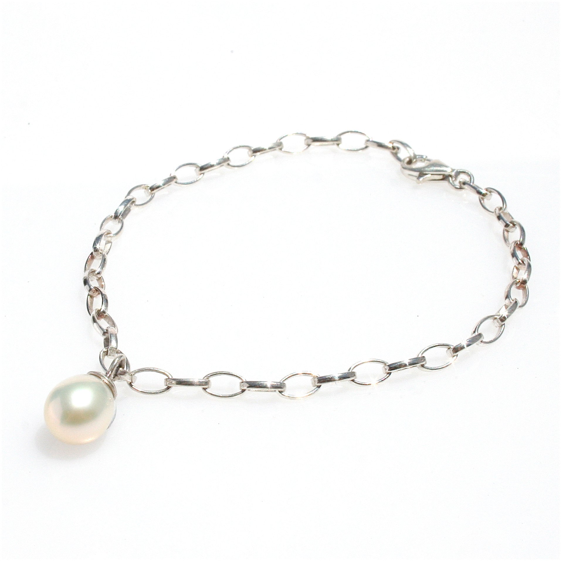 silver pearl bracelet