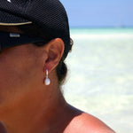pearl silver hook earrings