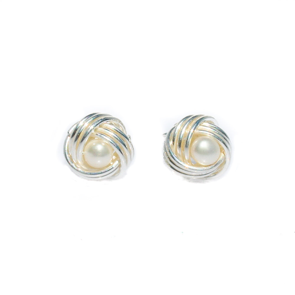 knot pearl studs