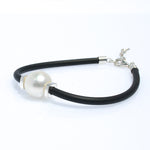 LARA PEARL SILVER DETAIL NEOPRENE BRACELET