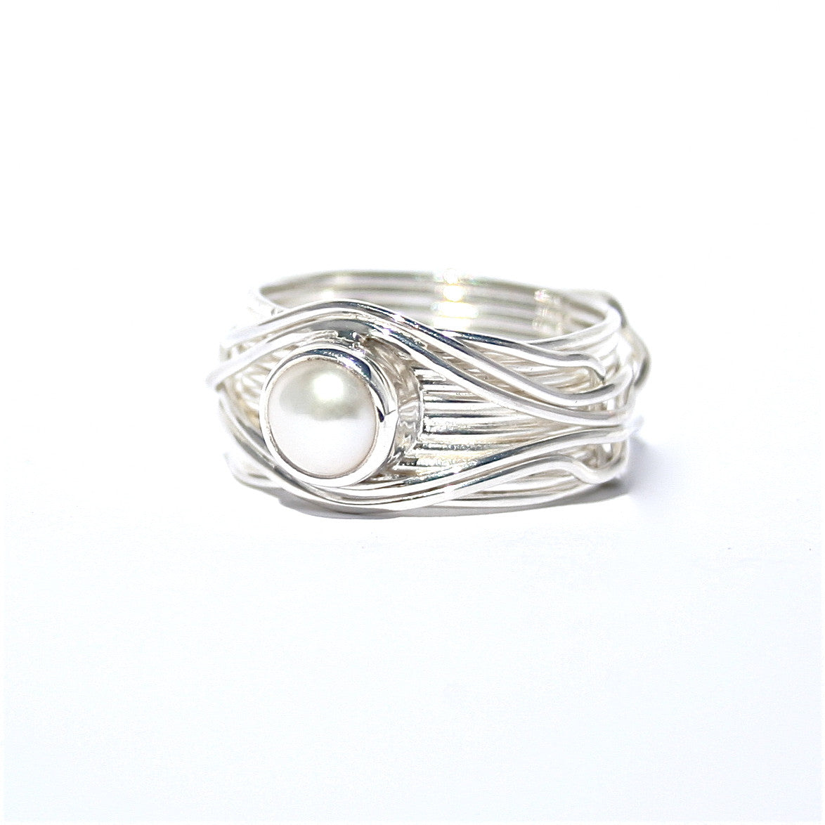 thick band pearl ring