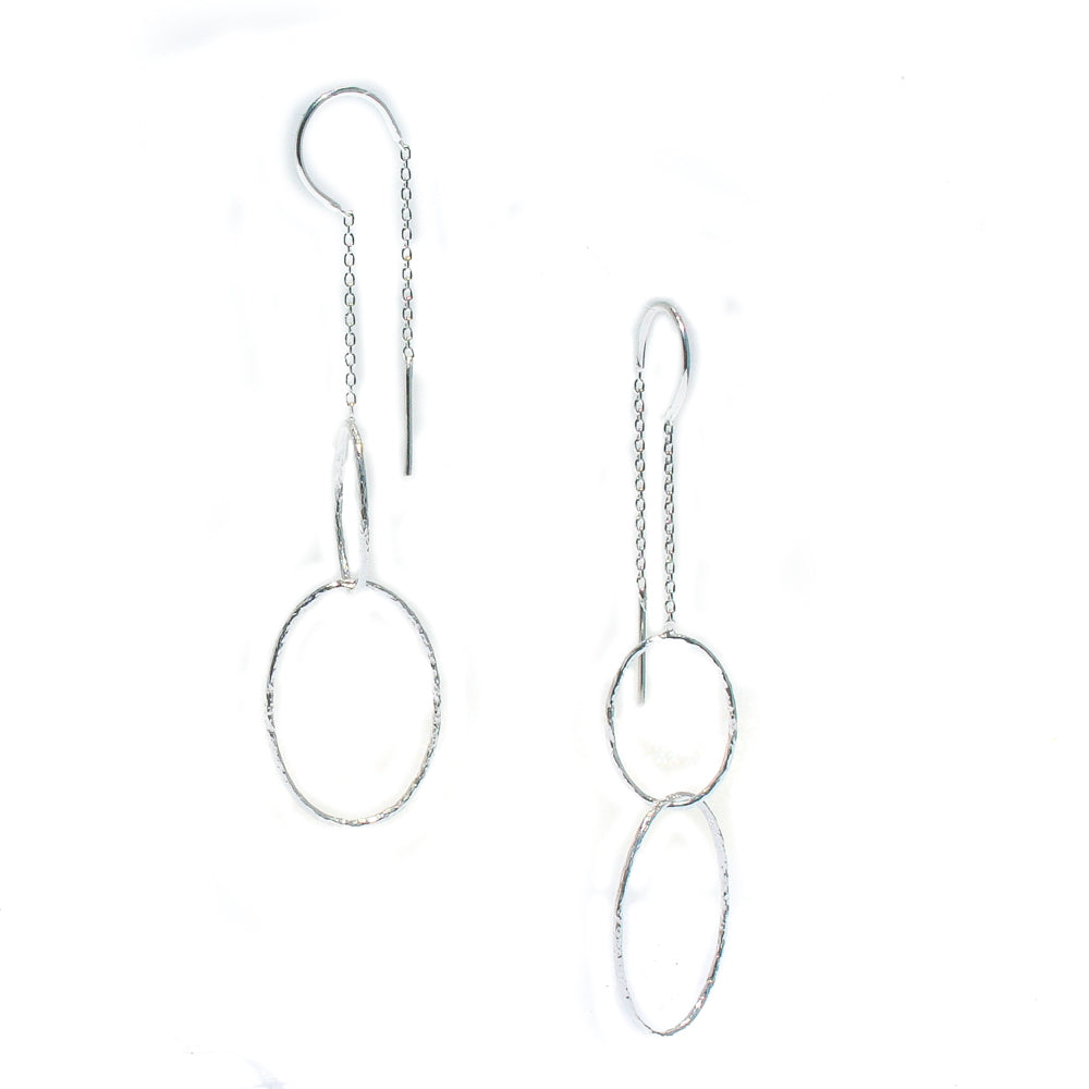 SILVER LOOP thread EARRINGS