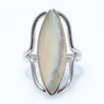boho beach mother of pearl ring