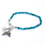 OCEAN ANGEL PEARL APATITE BRACELET WITH S/SILVER CLASP