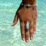 boho beach mother of pearl ring