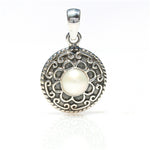 CHINATOWN LADIES OXIDE STERLING SILVER & PEARL PENDANT
