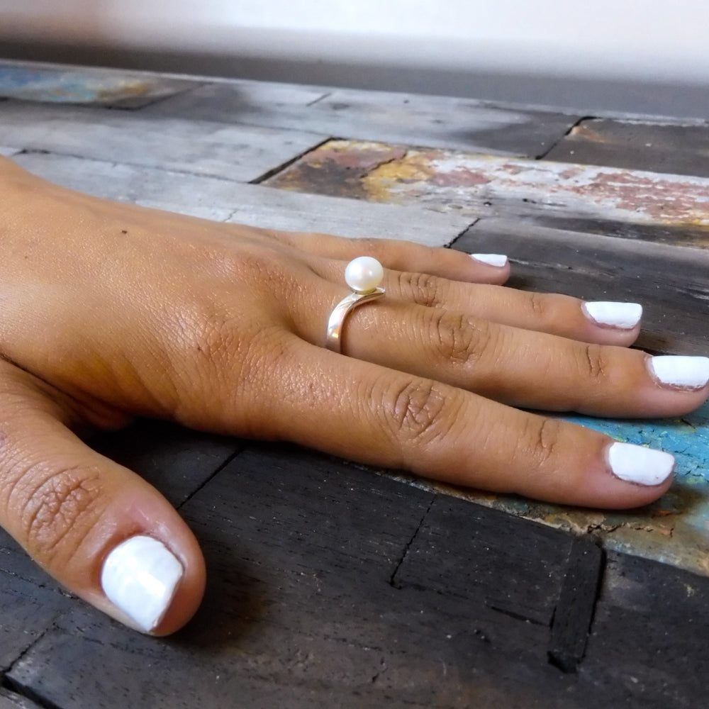 white pearl ring