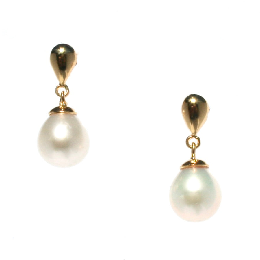 gold pearl drop studs