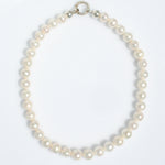 PEARL NECKLACE INDIVIDUALLY HAND KNOTTED ON SILK WITH STERLING SILVER CLASP