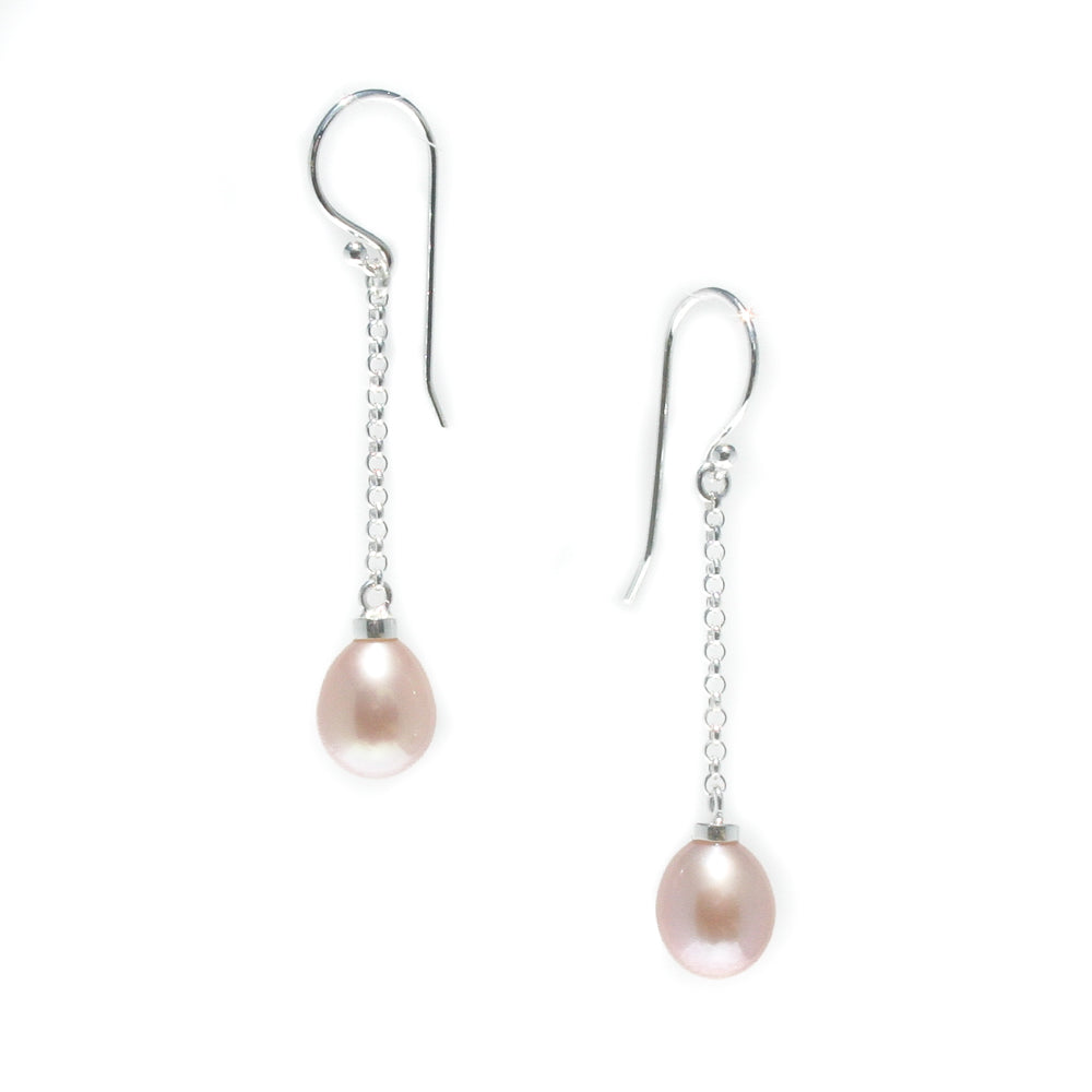 pink pearl earrings