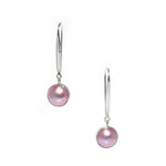 pink mabe pearl earrings in silver