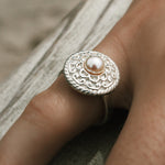 silver pearl ring