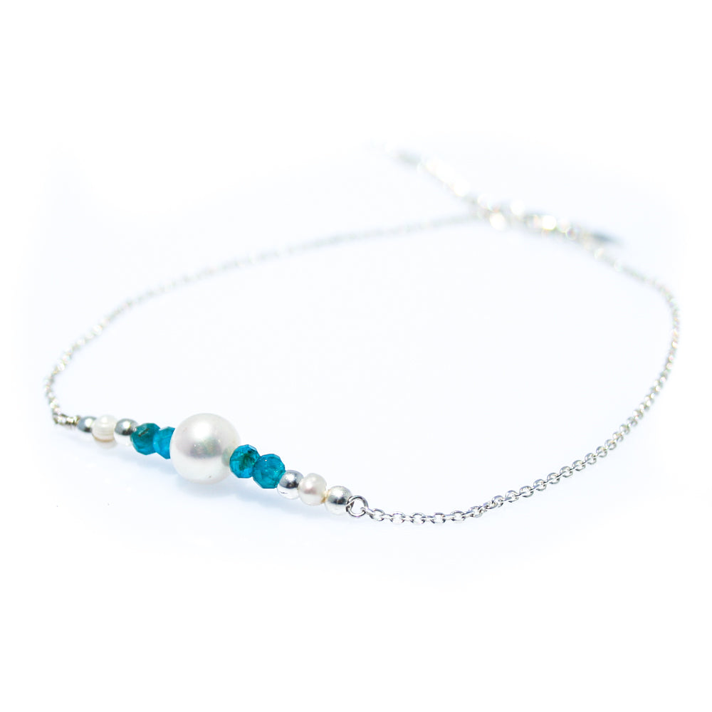 pearl silver anklet