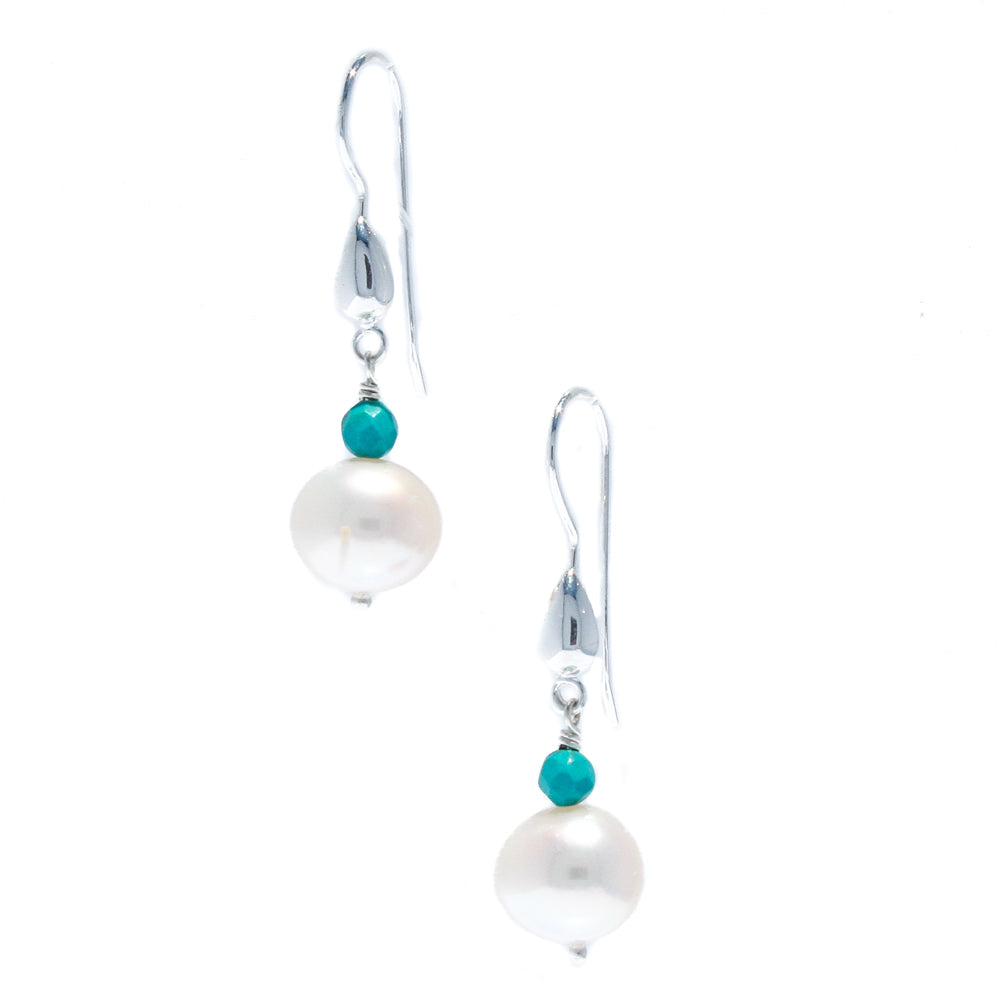 Turquoise pearl earrings top