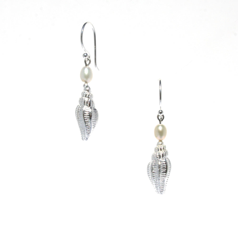 silver shell earrings