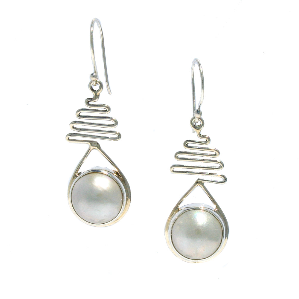 staircase to the moon mabe pearl earrings