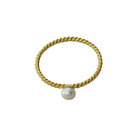gold pearl twist ring