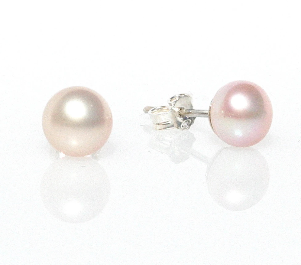 pink pearl studs