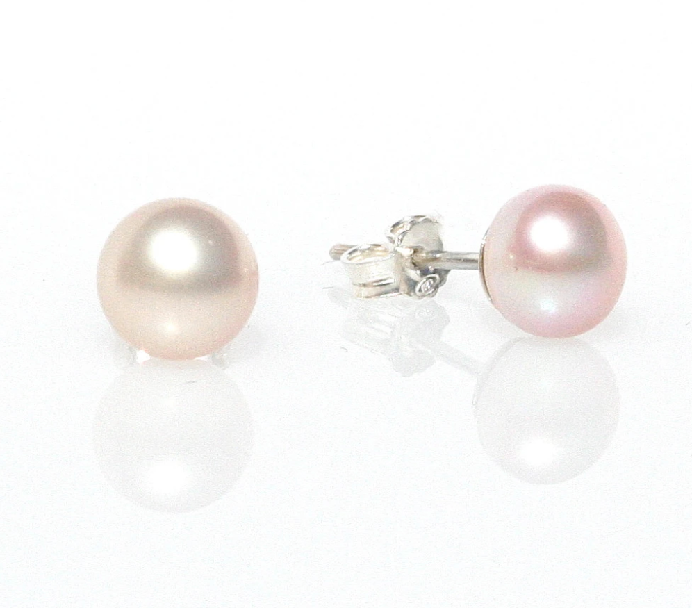 pink pearl studs