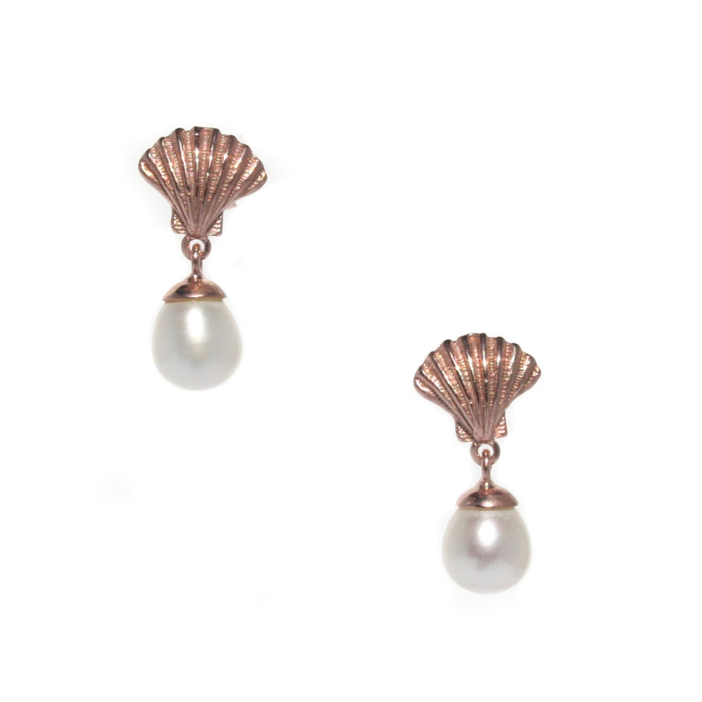 rose gold shell earrings