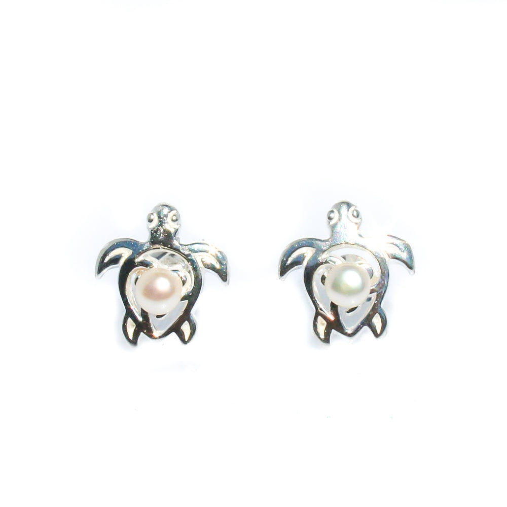turtle pearl earrings