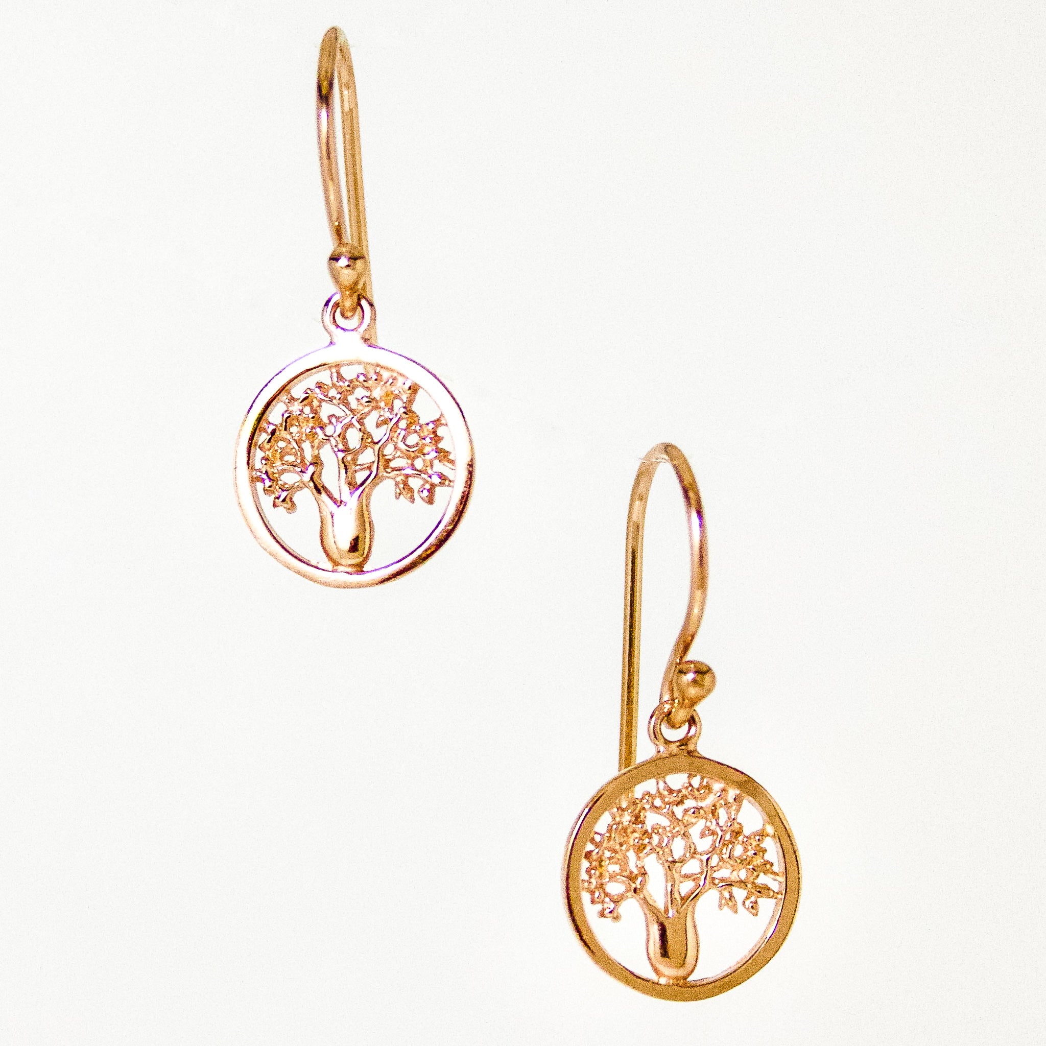 tree of life earrings rose gold