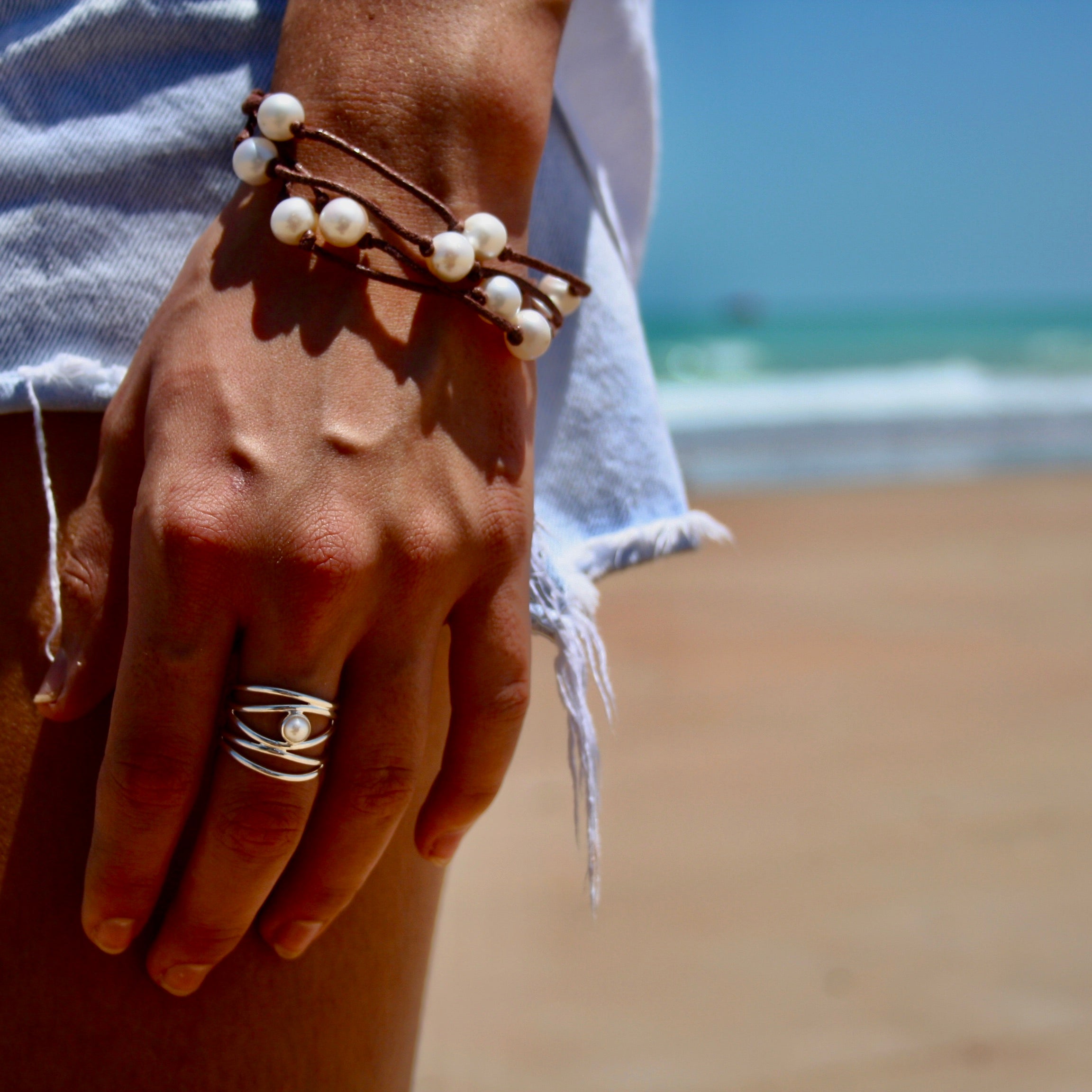 boho pearl bracelet