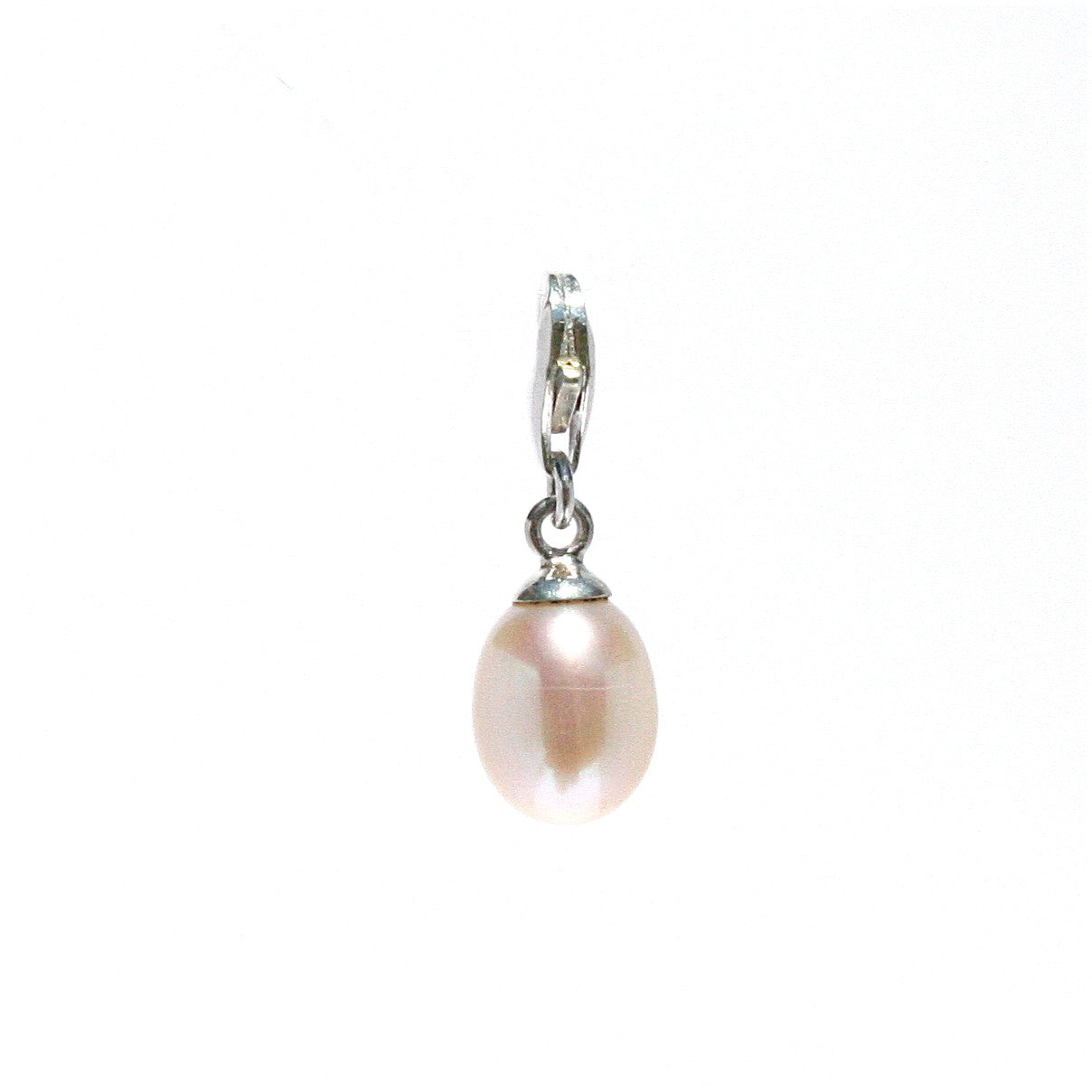 PINK PEARL CHARM ON STERLING SILVER LOBSTER CLASP