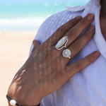 silver pearl ring