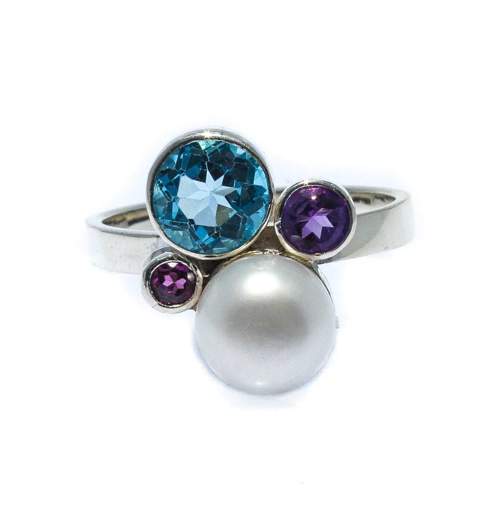 topaz pearl ring