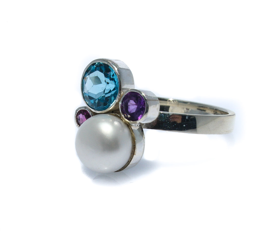 topaz pearl ring