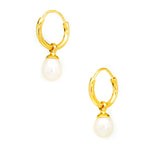 gold pearl sleeper earrings