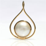 full moon white mabe pearl pendant in gold vermeil australian designed
