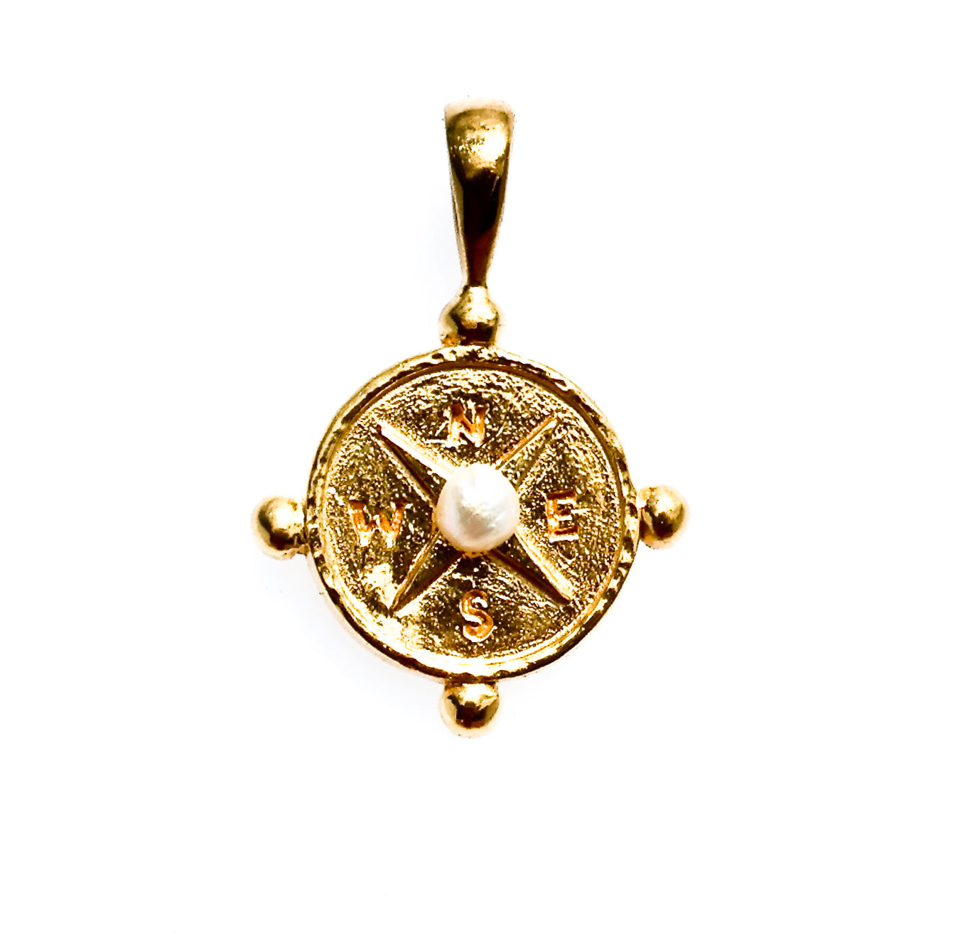 compass pendant gold