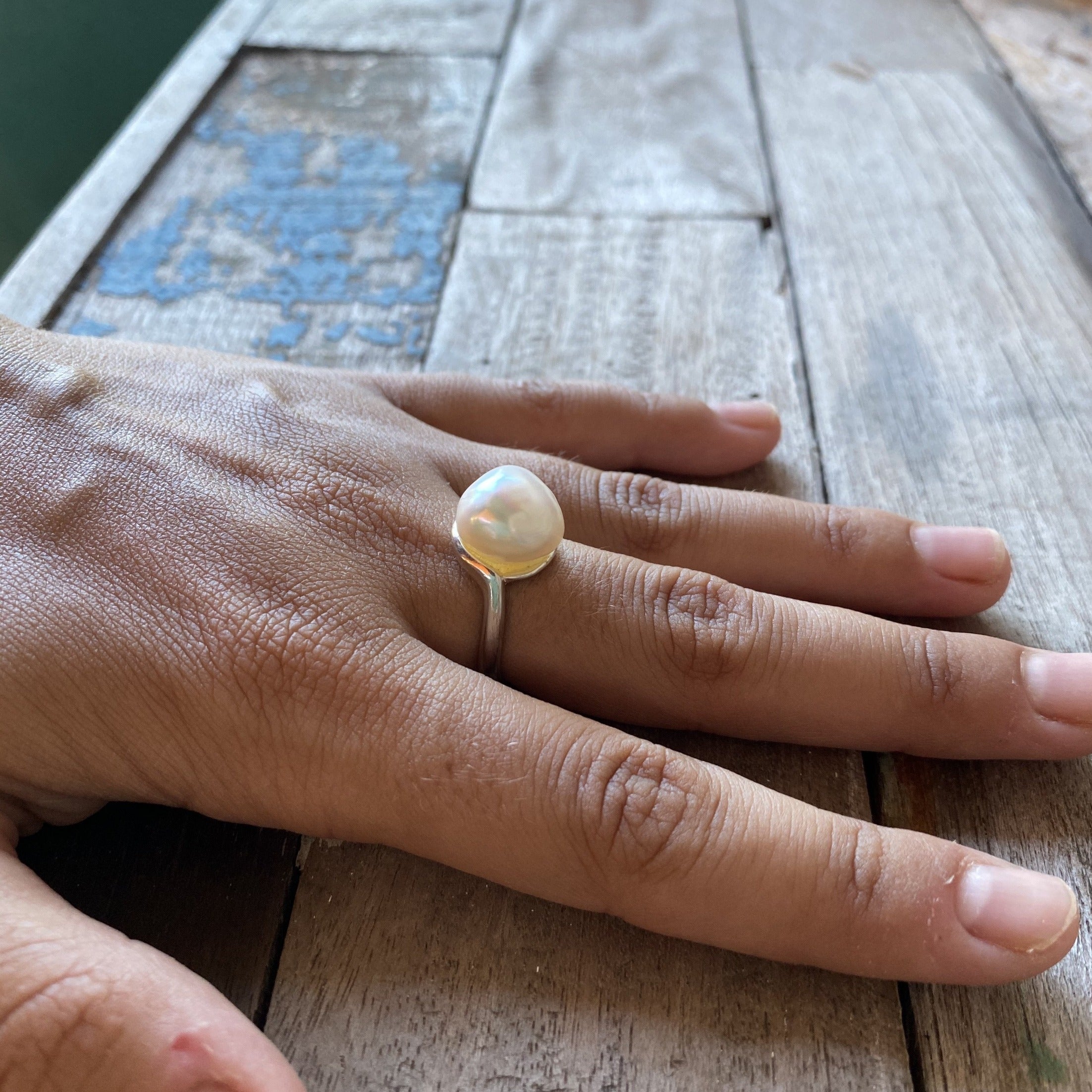 keshi pearl ring