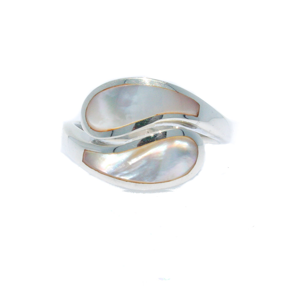silver mother of pearl ring