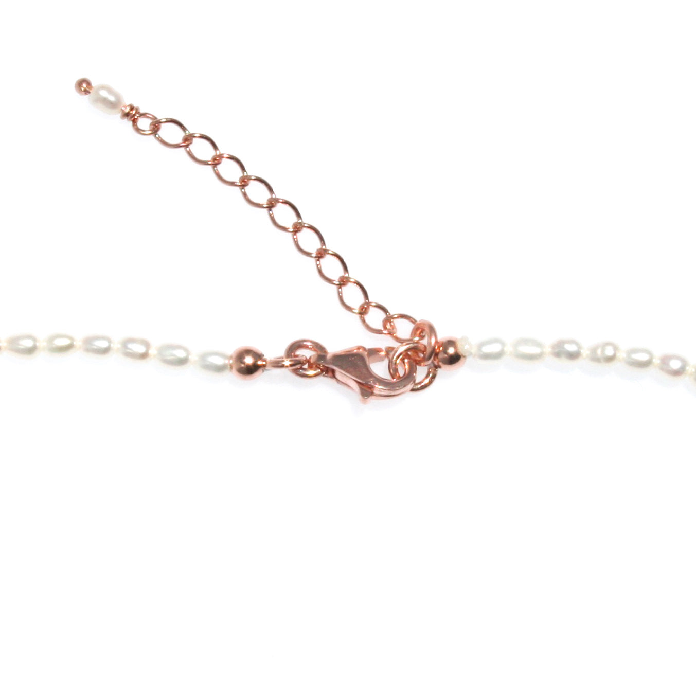 rani rice pearl anklet rose gold