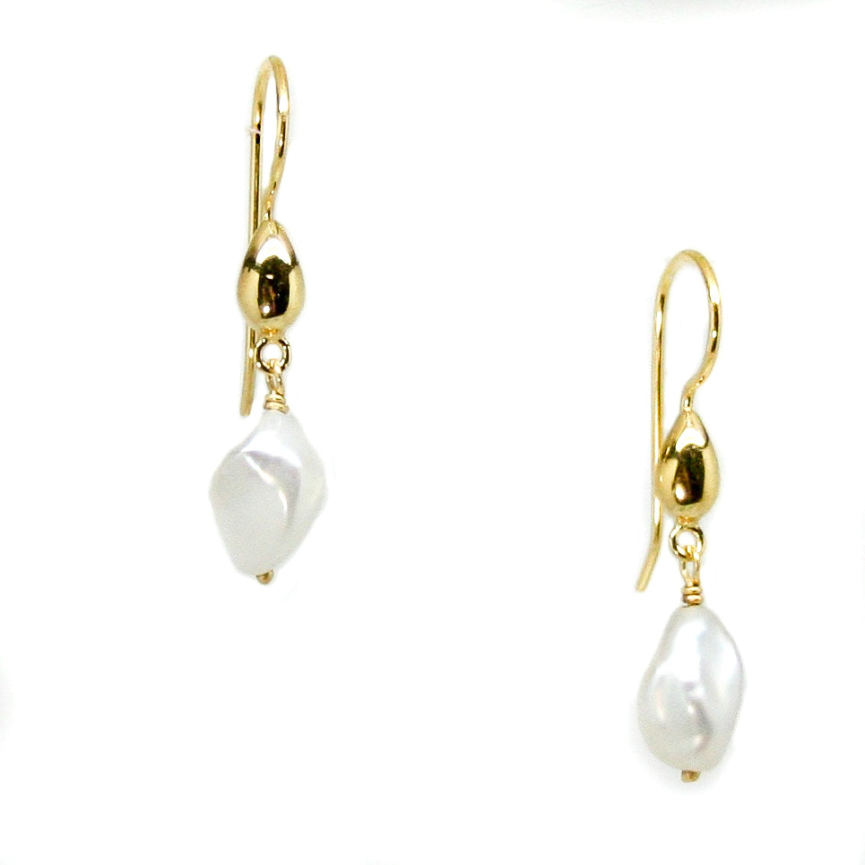 baroque pearl hook earrings