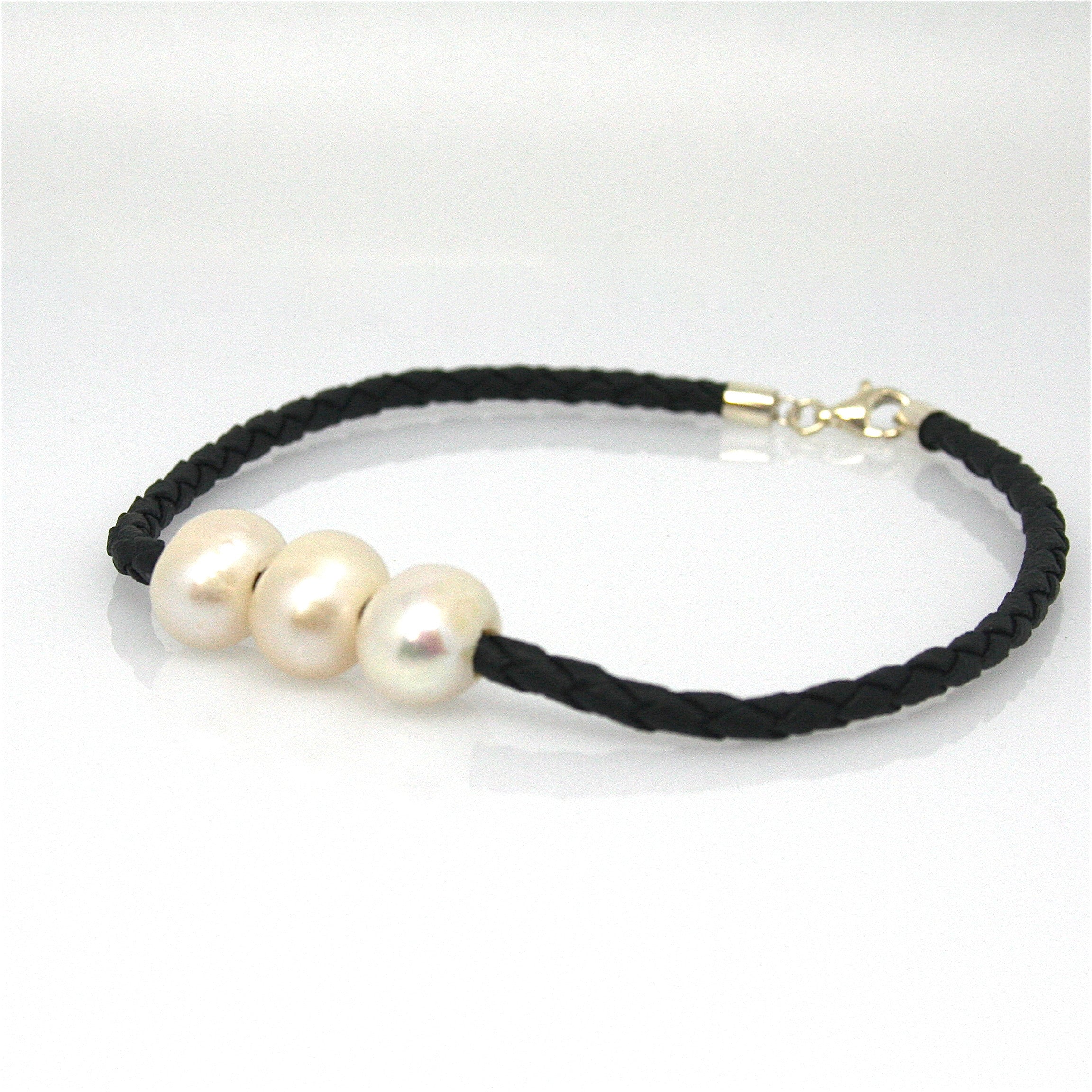 pearl anklet on black braid