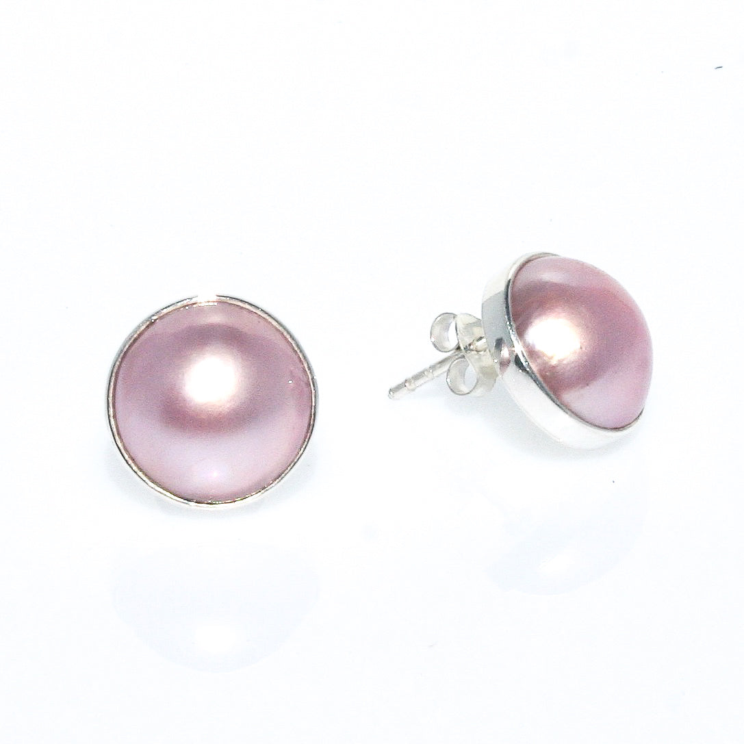 pink sunset mabe studs