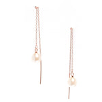 rose gold thread earrings