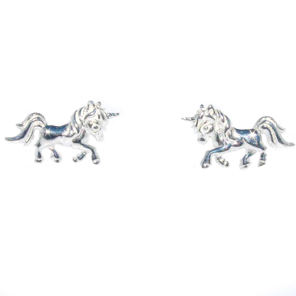 silver unicorn studs